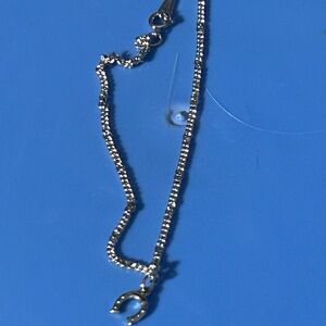 Vintage 1983 Avon Lady Luck Horseshoe Charm Silver Tone Necklace